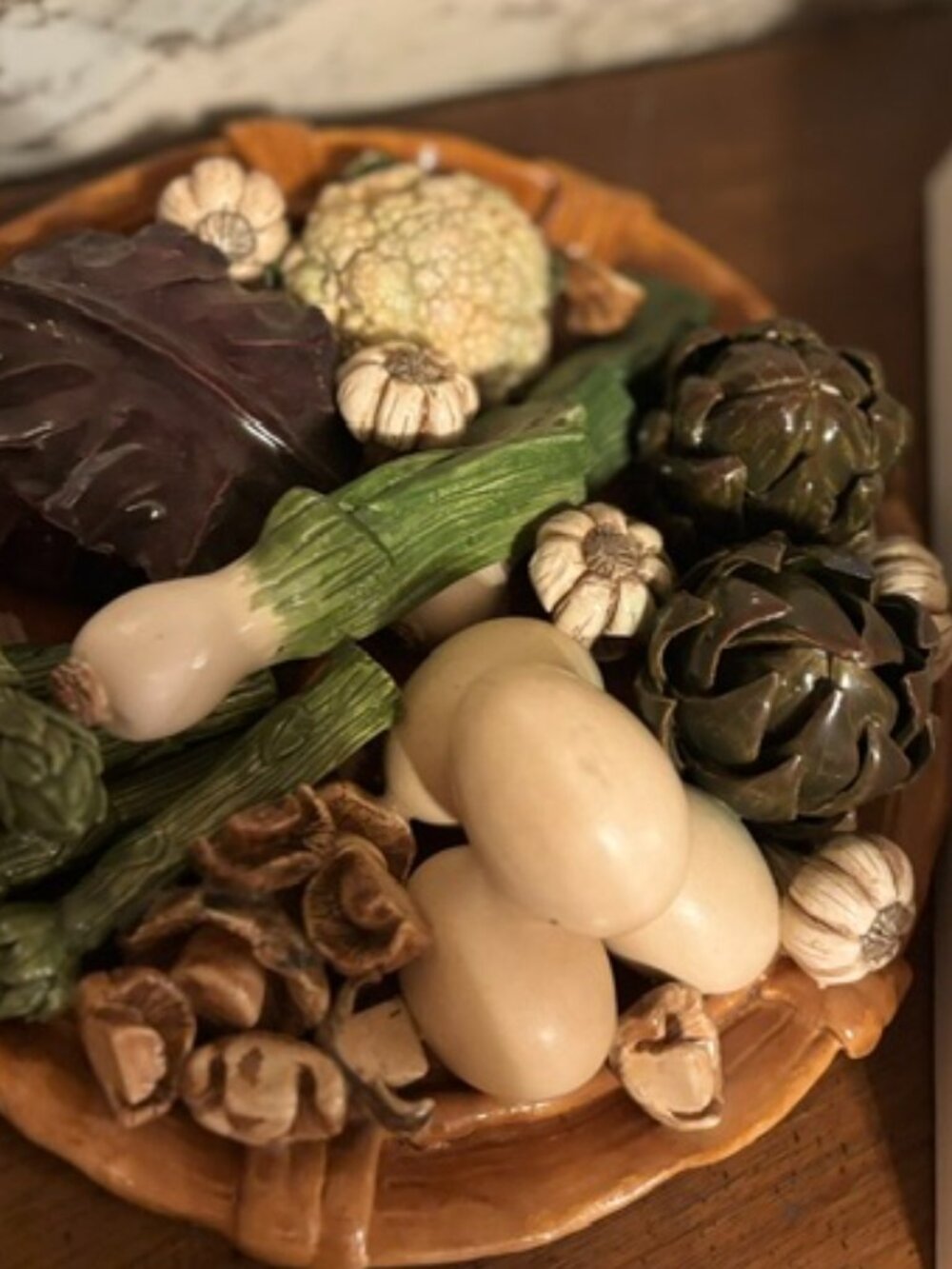 Rare Vintage Trompe L'oeil Vegetable Platter